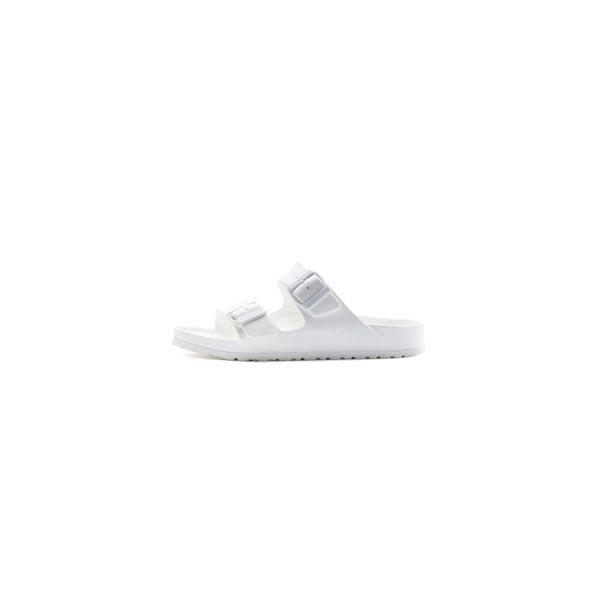 Klapki damskie Birkenstock Arizona Eva. Brązowe klapki Birkenstock, bez wzorów, z materiału, bez obcasa. Za 372,00 zł.