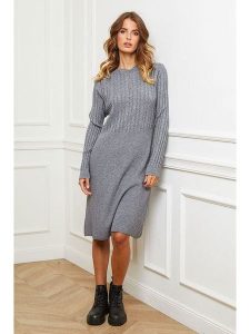 Joséfine Sukienka "Garcy" w kolorze szarym rozmiar: M. Szare sukienki Joséfine, na co dzień, m, bez wzorów, bez kołnierzyka, bez ramiączek, midi, proste. Za 208,99 zł.