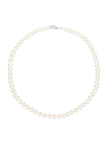 Mitzuko Naszyjnik perłowy w kolorze białym - dł. 40 cm rozmiar: onesize. Białe naszyjniki Mitzuko, z perłą, srebrne. Za 283,48 zł.