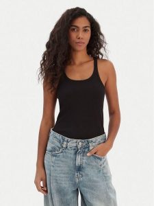 BOSS Top Epetite 50554664 Czarny Slim Fit. Czarne topy Boss, xl, bez wzorów, z bawełny, bez kołnierzyka, bez ramiączek. Za 199,99 zł.