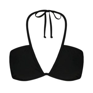 Damski top do kostiumu kąpielowego Barts Solid Plunge Halter. Czarne bikini Barts, bez wzorów. Za 194,50 zł.