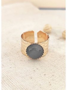 Atelier MIU Pozłacany pierścionek z tygrysim okiem rozmiar: onesize. Czarne pierścionki Atelier MIU, pozłacane. Za 82,83 zł.