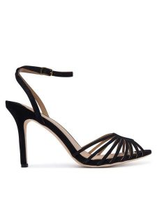 LAUREN RALPH LAUREN Sandały 802P15738001 Czarny. Czarne sandały Lauren Ralph Lauren, bez wzorów, ze skóry, bez obcasa, na szpilce, bez zapięcia. Za 562,99 zł.