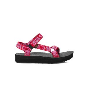 Sandały damskie Teva Midform Universal. Czerwone sandały Teva, bez wzorów, bez obcasa, bez zapięcia. Za 209,99 zł.