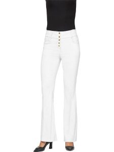 Heine Dżinsy - Slim fit - w kolorze białym rozmiar: 36. Białe jeansy Heine, bez wzorów, z podwyższonym stanem. Za 61,89 zł.