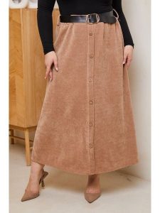 Curvy Lady Spódnica w kolorze jasnobrązowym rozmiar: 44/46. Brązowe spódnice Curvy Lady, bez wzorów, z tkaniny, klasyczne, maxi. Za 113,63 zł.