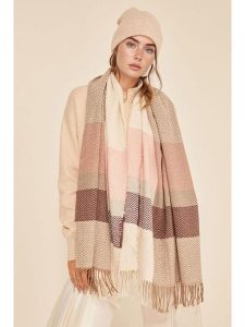 Lucky Bees Szal w kolorze beżowym - 180 x 50 cm rozmiar: onesize. Brązowe szaliki Lucky Bees, bez wzorów, z materiału. Za 82,64 zł.