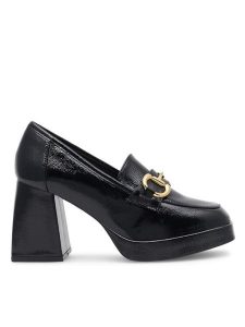 Jenny Fairy Półbuty LARRI WFA2547-1 Czarny. Czarne czółenka Jenny Fairy, bez wzorów, ze skóry, bez obcasa, na obcasie, bez zapięcia. Za 135,99 zł.