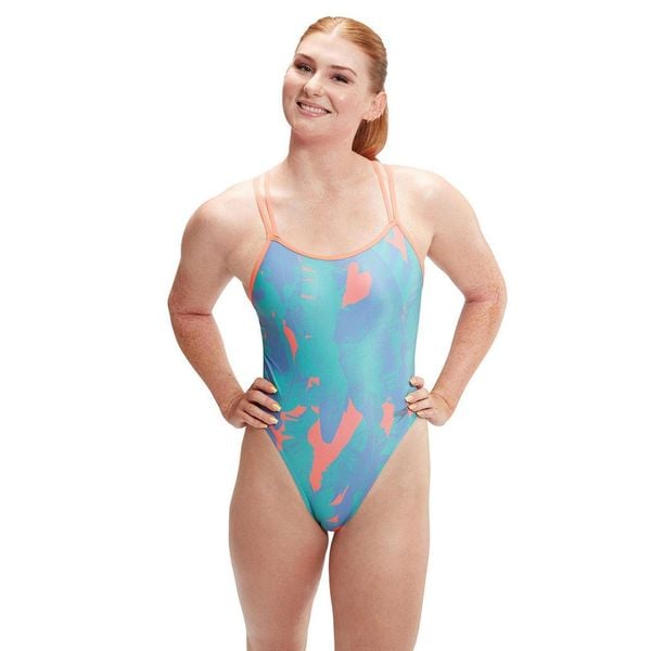 Strój Kąpielowy Speedo Digital Starback Banana Leaf – Niebieski - Rozmiar 26. Brązowe stroje jednoczęściowe Speedo, bez wzorów. Za 261,87 zł.