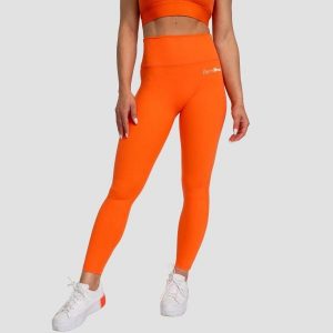 Legginsy damskie fitness z wysokim stanem pomarańczowe Limitless. Brązowe legginsy GYMBEAM, bez wzorów, z elastanu, z podwyższonym stanem. Za 112,90 zł.