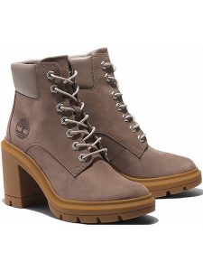 Timberland Skórzane botki "Allington" w kolorze szarobrązowym rozmiar: 40. Brązowe botki Timberland, bez wzorów, z materiału, bez obcasa, bez zapięcia. Za 386,53 zł.