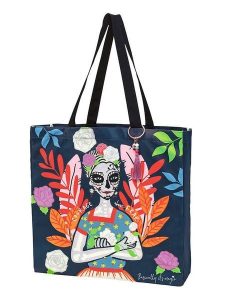 Moses. Shopper bag "Santa Muerte" ze wzorem - 37 x 38 x 13 cm rozmiar: onesize. Shopper bag Moses, bez wzorów, z bawełny, na ramię, bez dodatków. Za 89,80 zł.