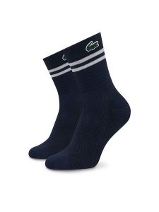 Lacoste Skarpety długie RA1095 Granatowy. Niebieskie skarpetki Lacoste, bez wzorów, z bawełny. Za 129,99 zł.