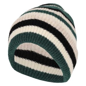 Czapka damska Modne paski Jeden rozmiar. Zielone czapki HEAT KEEPER, bez wzorów, z materiału, biznesowe. Za 117,50 zł.
