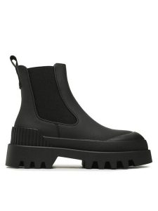 ONLY Sztyblety 15304863 Czarny. Czarne botki ONLY, bez wzorów, ze skóry, bez obcasa, na płaskiej podeszwie, bez zapięcia. Za 259,99 zł.