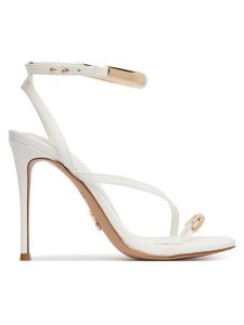 Steve Madden Klapki Missile-S 11003880 Biały. Białe klapki Steve Madden, bez wzorów, ze skóry, bez obcasa. Za 478,99 zł.