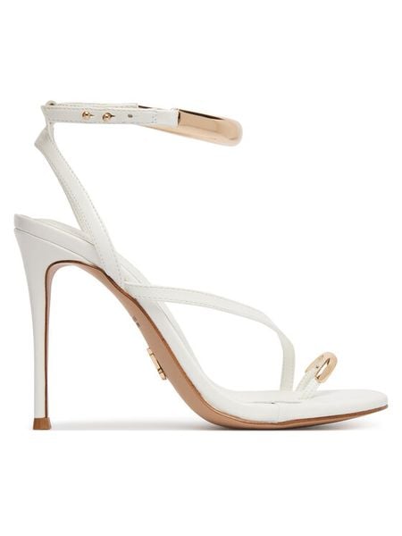 Steve Madden Klapki Missile-S 11003880 Biały. Białe klapki Steve Madden, bez wzorów, ze skóry, bez obcasa. Za 478,99 zł.