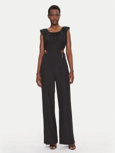 Fracomina Kombinezon FQ25SO2002W47601 Czarny Slim Fit. Czarne sukienki Fracomina, m, bez wzorów, z syntetyku, bez kołnierzyka, bez ramiączek. Za 649,00 zł.