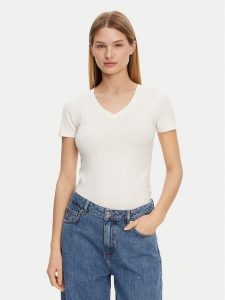 Guess T-Shirt O5GI00 KBBU1 Écru Boxy Fit. T-shirty Guess, m, z aplikacjami, z bawełny, bez kołnierzyka, bez ramiączek. Za 79,99 zł.