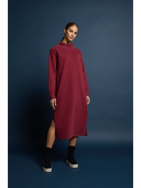 ELBSAND Sukienka dresowa "Roomi" w kolorze czerwonym rozmiar: M. Czerwone sukienki ELBSAND, m, bez wzorów, z bawełny, bez kołnierzyka, bez ramiączek, maxi. Za 204,96 zł.