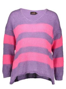 Miss goodlife Sweter w kolorze fioletowo-różowym rozmiar: M. Różowe swetry oversize miss goodlife, m, bez wzorów, z wełny, bez ramiączek. Za 153,71 zł.