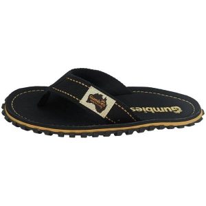 Japonki Gumbies Islander Flip-Flops Classic GU-FFISL117 czarne. Czarne klapki bez wzorów, z bawełny, bez obcasa. Za 251,93 zł.