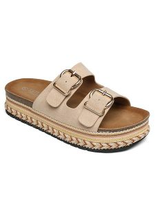 Sixth Sens Klapki w kolorze beżowym rozmiar: 41. Brązowe klapki Sixth Sens, bez wzorów, z otwartym noskiem, bez obcasa, na platformie. Za 92,64 zł.