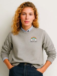 WOOOP Bluza "Dont care" w kolorze szarym rozmiar: S. Szare bluzy Wooop, s, bez wzorów, z bawełny, bez kaptura. Za 117,73 zł.