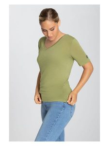 Super.natural Koszulka "Adventure" w kolorze khaki rozmiar: S. Brązowe bluzki super.natural, s, bez wzorów, z wełny, bez kołnierzyka, bez ramiączek. Za 152,99 zł.