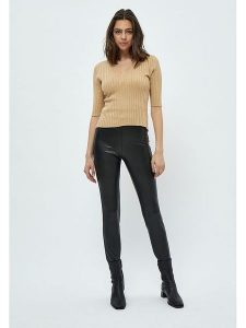 Peppercorn Legginsy "Linette" w kolorze czarnym ze skóry syntetycznej rozmiar: XXL. Czarne legginsy Peppercorn, bez wzorów, ze skóry, z podwyższonym stanem. Za 159,95 zł.