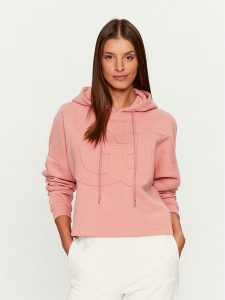 Guess Bluza V3BQ10 KBXX1 Różowy Regular Fit. Czerwone bluzy Guess, l, z aplikacjami, z bawełny, bez kaptura. Za 379,99 zł.