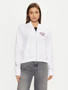 Guess Jeans Bluza W5RQ22 K68I4 Biały Regular Fit. Białe bluzy Guess Jeans, l, z aplikacjami, z bawełny, bez kaptura. Za 209,99 zł.