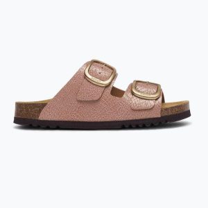 Klapki damskie Scholl Noelle Syntetic Reptile. Czerwone klapki Scholl, bez wzorów, z materiału, bez obcasa. Za 269,99 zł.