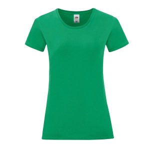 Koszulka Damska Iconic 150. Zielone bluzki FRUIT OF THE LOOM, m, bez wzorów, sportowe, bez kołnierzyka, bez ramiączek. Za 28,99 zł.