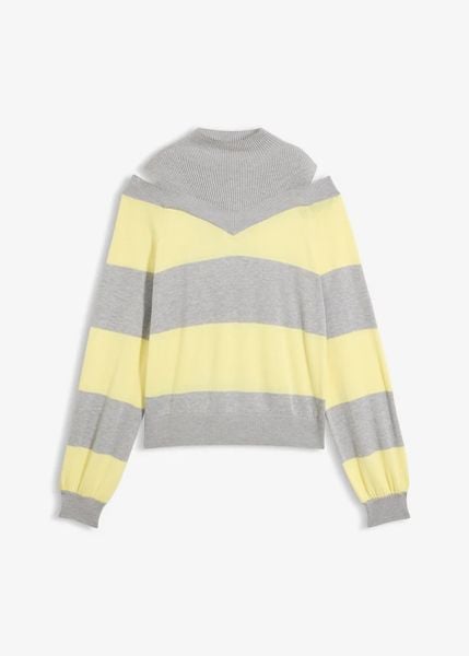 Cienki sweter z odsłoniętymi ramionami. Czerwone swetry klasyczne bonprix, bez kołnierzyka. Za 109,99 zł.