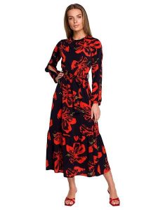 Stylove Sukienka w kolorze czarnym ze wzorem rozmiar: S. Czarne sukienki Stylove, s, bez wzorów, bez kołnierzyka, bez ramiączek, maxi. Za 215,21 zł.