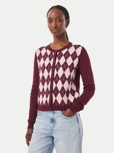 Tommy Jeans Kardigan Essential DW0DW23363 Fioletowy Regular Fit. Fioletowe kardigany Tommy Jeans, z bawełny. Za 409,99 zł.