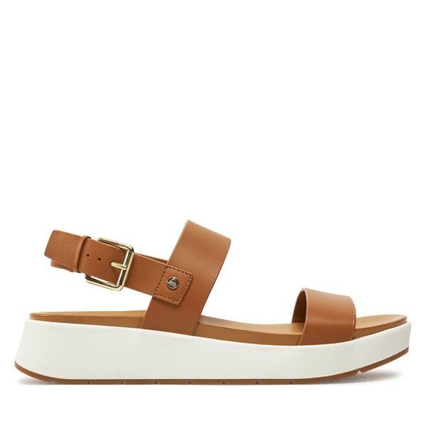 Sandały Aldo. Brązowe sandały ALDO, bez wzorów, bez obcasa, na płaskiej podeszwie, bez zapięcia. Za 329,99 zł.