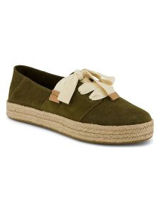 TOMS Skórzane espadryle w kolorze khaki rozmiar: 40. Brązowe espadryle Toms, bez wzorów, ze skóry, bez obcasa. Za 173,99 zł.
