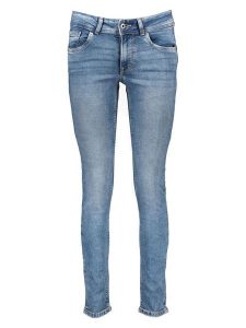 Pepe Jeans Dżinsy "Newbrooke" - Slim fit - w kolorze niebieskim rozmiar: W30/L30. Niebieskie jeansy Pepe Jeans, z aplikacjami, z jeansu. Za 223,46 zł.