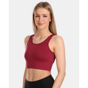 Damski bezszwowy crop top Kilpi LIARA-W. Czerwone biustonosze Kilpi, bez wzorów. Za 112,21 zł.