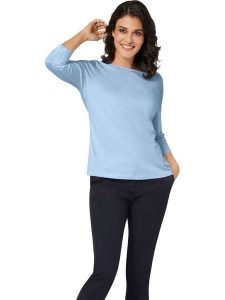 WITT WEIDEN Koszulka w kolorze błękitnym rozmiar: 42. Niebieskie bluzki WITT WEIDEN, bez wzorów, bez kołnierzyka, bez ramiączek. Za 56,99 zł.