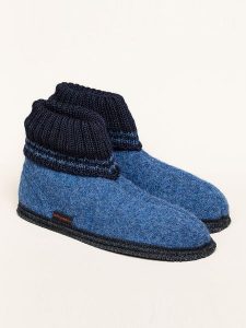 Kitz-pichler Filcowe bambosze "Kauns" w kolorze niebieskim rozmiar: 45. Niebieskie kapcie Kitz-Pichler, bez wzorów, prążkowane. Za 113,99 zł.