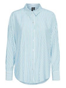 Vero Moda Bluzka w kolorze błękitno-białym rozmiar: XS. Białe bluzki Vero Moda, s, bez wzorów, z materiału, bez kołnierzyka, bez ramiączek. Za 32,90 zł.