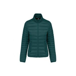 Damska lekka kurtka puchowa Kariban. Zielone kurtki KARIBAN, bez wzorów, z materiału, bez kaptura. W wyprzedaży za 266,55 zł.