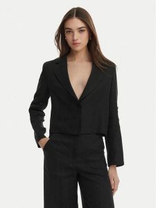 Marella Marynarka Papiro 2615041042 Czarny Regular Fit. Czarne marynarki i żakiety Marella, bez wzorów, ze lnu. Za 548,99 zł.