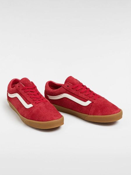 Vans Skórzane sneakersy "Old Skool Lowpro" w kolorze czerwonym rozmiar: 39. Czerwone trampki Vans, bez wzorów, bez zapięcia. Za 157,73 zł.