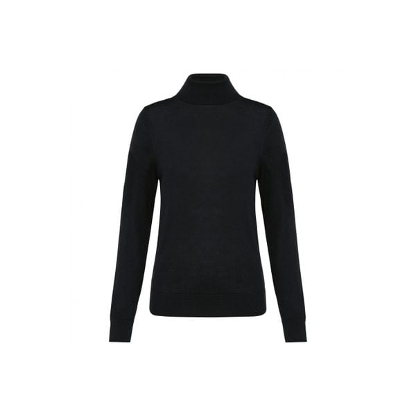 Damski sweter z merynosów z golfem Kariban Premium. Czarne golfy KARIBAN, bez wzorów, z wełny. Za 298,50 zł.