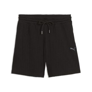 Damskie szorty z wysokim stanem HER 5" PUMA. Czarne szorty Puma, bez wzorów, sportowe, z podwyższonym stanem. Za 179,00 zł.