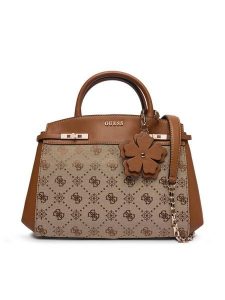 Guess Torebka Melinda HWJP99 02060 Brązowy. Brązowe kuferki Guess, z aplikacjami, ze skóry, bez dodatków. Za 679,99 zł.